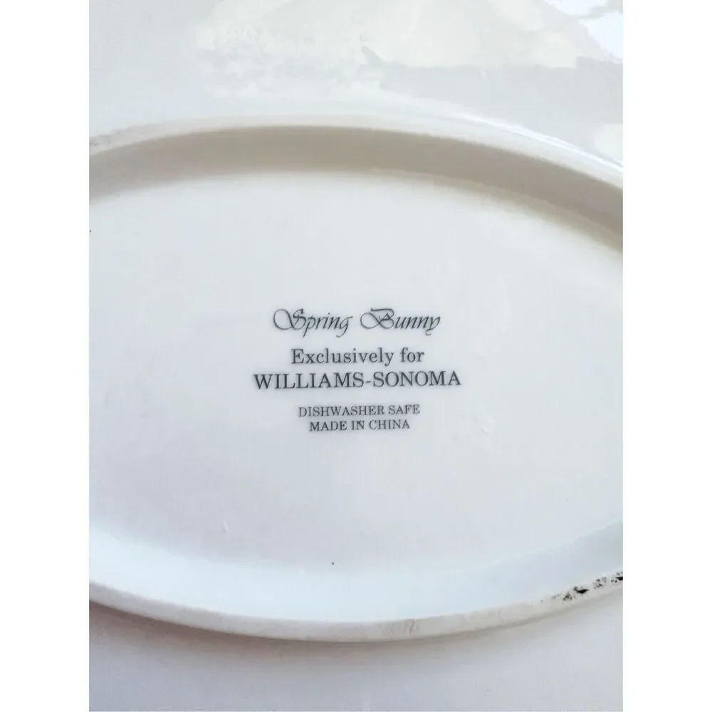 Williams Sonoma Spring Bunny Serving Platter 17” Ceramic Easter Rabbit